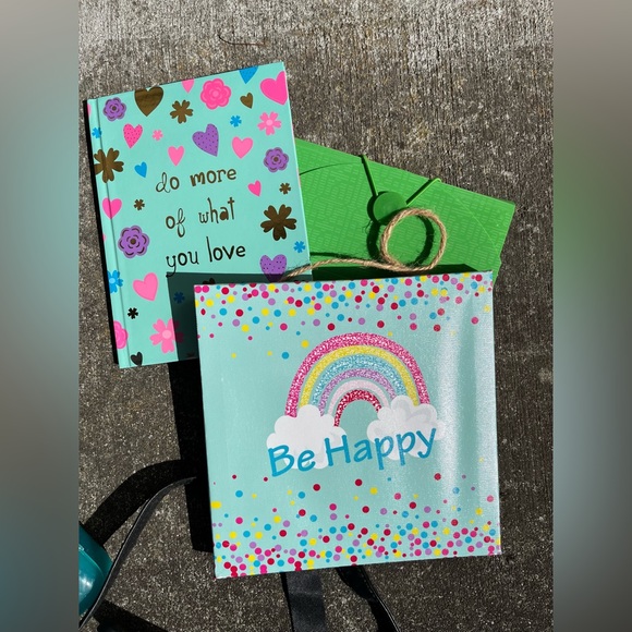 Other - ♥️💙Be Happy Rainbow Wall Art Canvas with Matching Journal